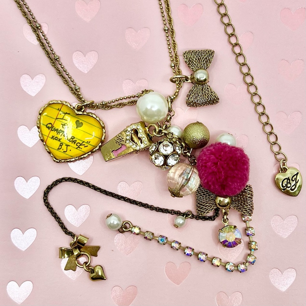 Betsey Johnson ‘Varsity Crush’ Charm Necklaces Rare/HTF!